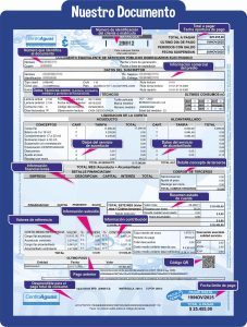 Factura del servicio de acueducto y alcantarillado