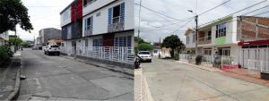 Diseño con dos fotografías del sector donde se realizará la obra