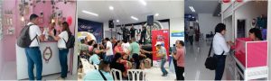 Diseño de tres fotografías de campaña en bicentenario plaza, se visitaron los establecimientos para hablar del cuidado del alcantarillado