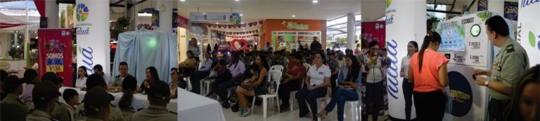 Tres fotografías del lanzamiento donde se ve la mesa principal de las empresas que participaron y también los asistentes.