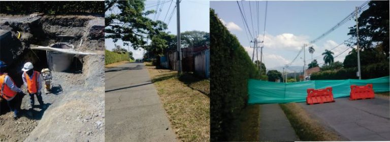 Imagen representativa de vía cerrada por construcción de redes de alcantarillado