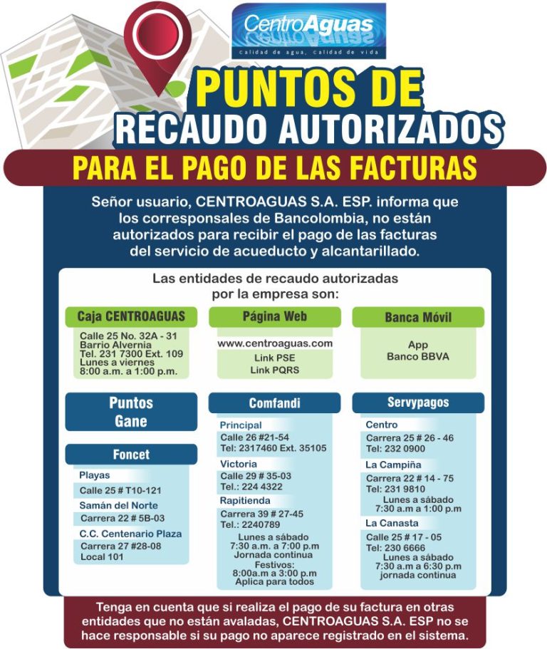 Imagen representativa de los puntos de recaudo autorizados