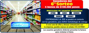 Imagen representativa informando el número de las matrículas que ganaron bonos de $100.000 en el sexto sorteo
