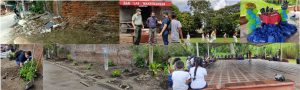 Imagen representativa del persona de centroaguas con personal de la escuela Simón Bolívar en jornada de recuperación y embellecimiento de zonas verdes