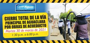 Imagen representativa del cierre total de la avenida principal de aguaclara