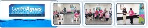 Diseño con tres fotografías de la actividad en la que se puede ver al personal de la empresa reunida con las mujeres de unicancer y haciendo entrega de obsequios
