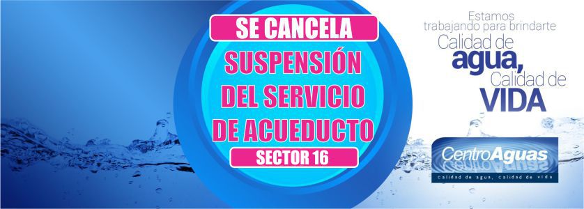 cancelación del servicio de acueducto Imagen representativa de la cancelación del servicio de acueducto