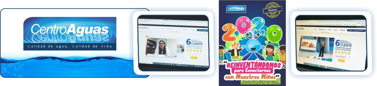 entrega del reconocimiento por la superintendencia de servicios públicos domiciliarios y la asociación nacional de empresas de servicios públicos y comunicaciones, por el proyecto reinventándonos para conectarnos con nuestros niños versión 2020 Diseño de tres imágenes de la entrega del reconocimiento
