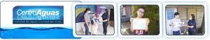 Diseño con tres fotografías de funcionarios haciendo entrega de premios a los niños ganadores