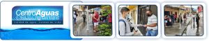 Diseño con tres fotografías donde se ve al personal de la empresa realizando visitas a los usuarios