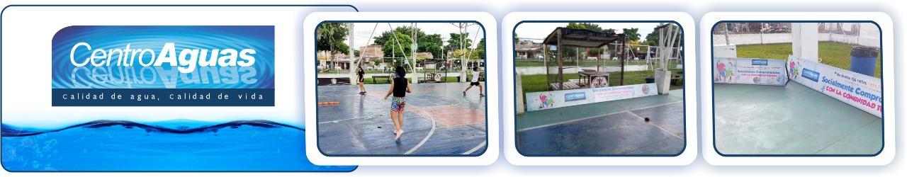 Diseño con tres fotografías donde se ve la cancha de La Alameda y las vallas donadas