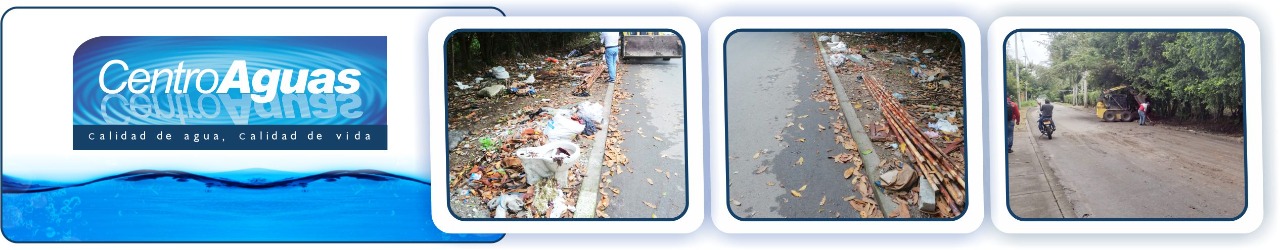 Diseño con tres fotografías dela jornada de limpieza en el sector
