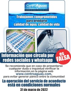 Operación del servicio de acueducto está en condiciones normales