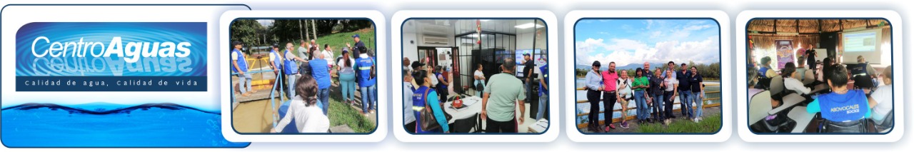 Visita de los líderes comunales a La PTAP Diseño con cuatro imágenes de la visita de los líderes comunales