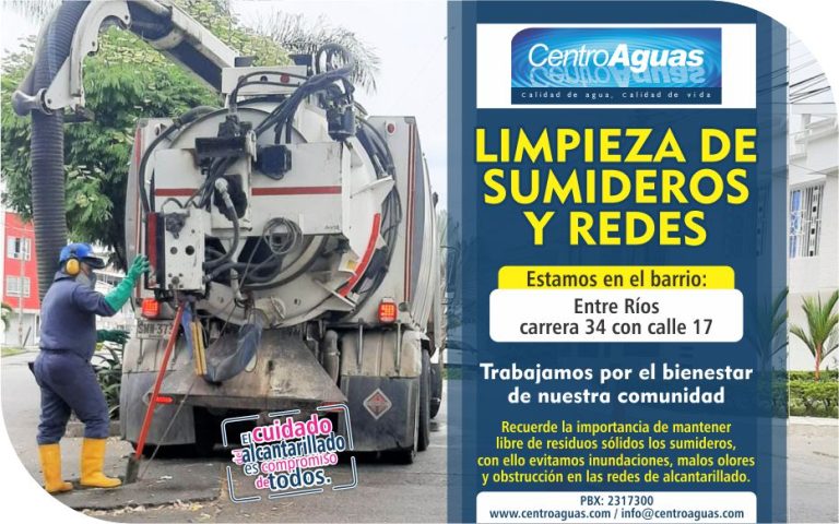 Realizamos limpieza en sumideros y redes en el barrio Entre Ríos