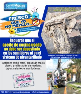 No arrojes el aceite de cocina usado al alcantarillado