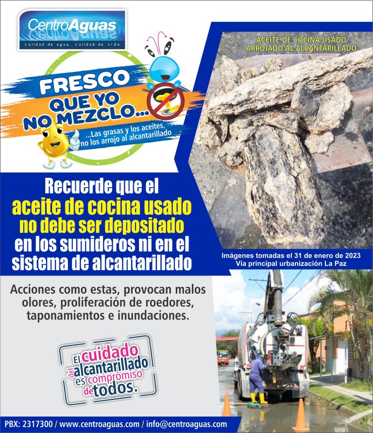 No arrojes el aceite de cocina usado al alcantarillado