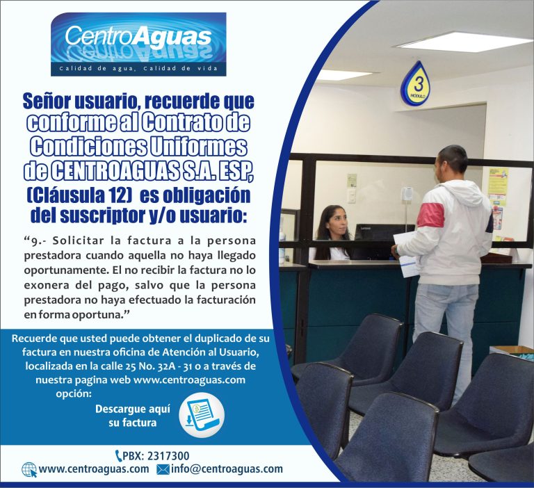 Tenga en cuenta que debe solicitar la factura cuando esta no ha llegado