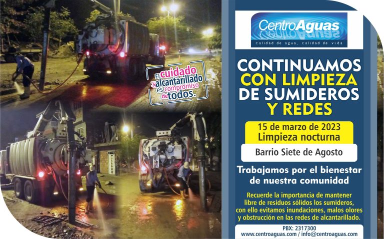 Continuamos con limpieza de sumideros, barrio Siete de Agosto