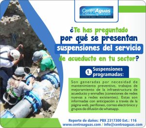 Conoce sobre las suspensiones programadas por mantenimiento o mejora de infraestructura