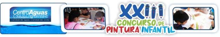 Diseño con fotografías de niños pintando en el concurso de pintura infantil