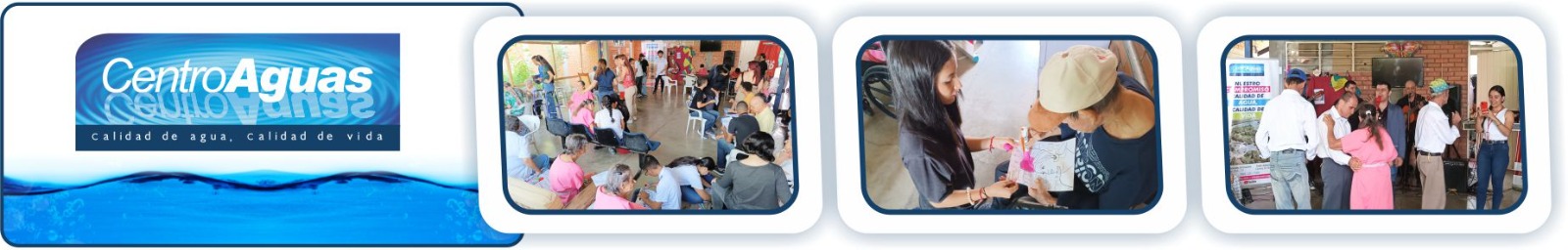 CENTROAGUAS celebró el mes del adulto mayor Diseño con tres imágenes donde se muestra a los abuelos compartiendo de la actividad