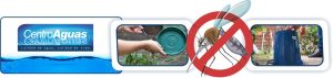 Diseño con imágenes que referencian recipientes sin agua represada