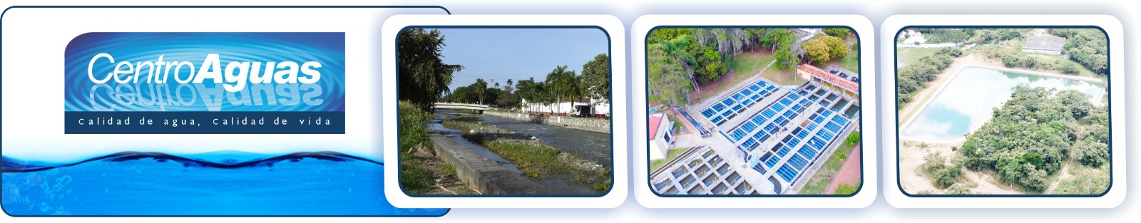 Recomendaciones para afrontar el fenómeno de El Niño Diseño con tres imágenes de la planta de tratamiento, reservorio y Río Tuluá