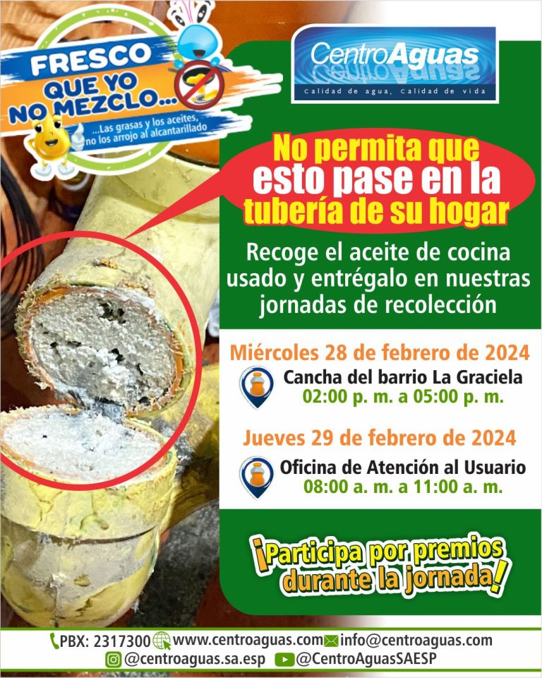 No deposite el aceite de cocina usado por la tubería