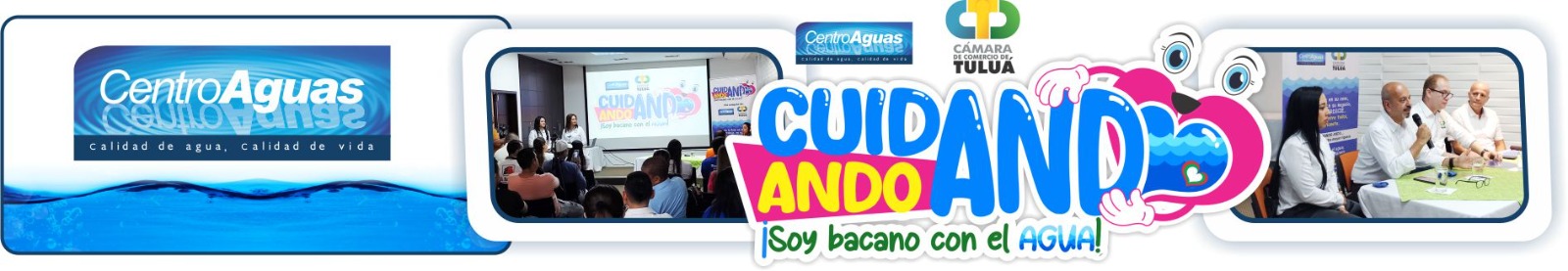 Diseño con dos imágenes del lanzamiento y logo de la campaña