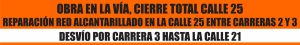 cierre por obra de alcantarillado