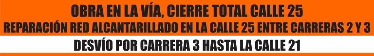 cierre por obra de alcantarillado