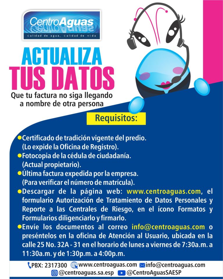 Informa los documentos que se deben presentar para actualizar el titular de la factura de acueducto y alcantarillado