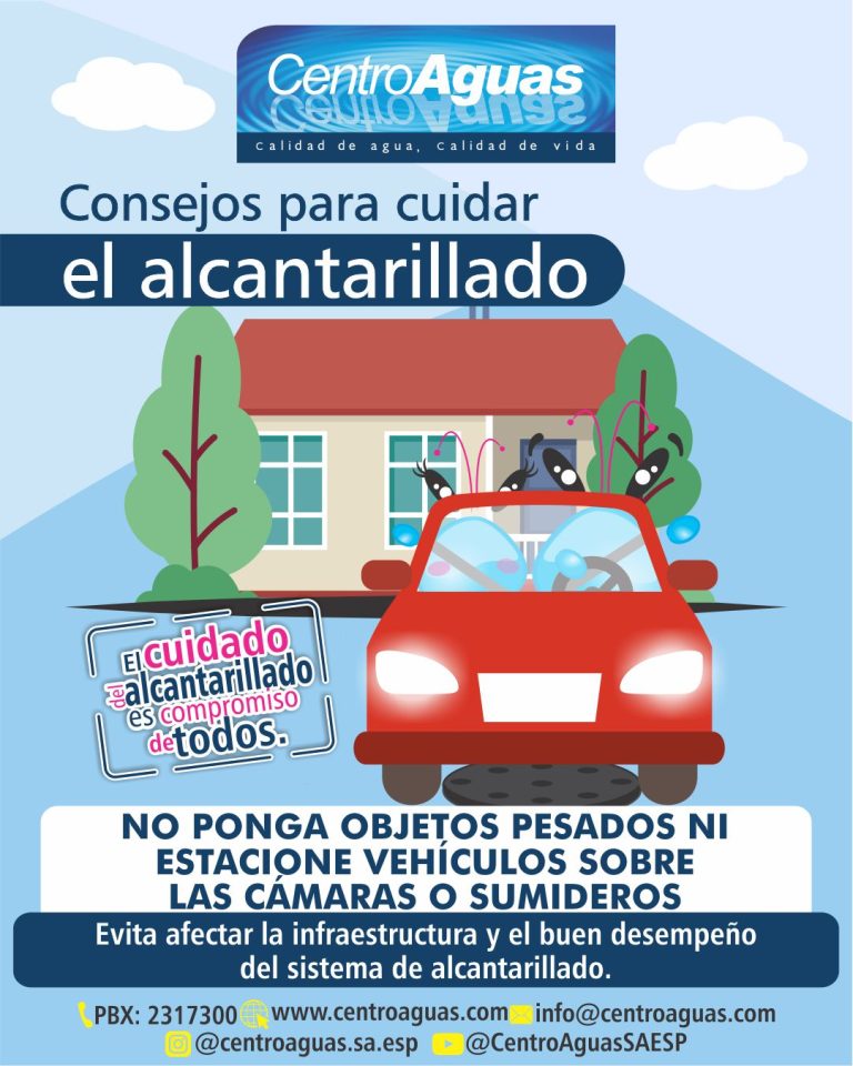 Imagen sobre el cuidado del alcantarillado, evitando poner objetos pesados sobre las cámaras o sumideros