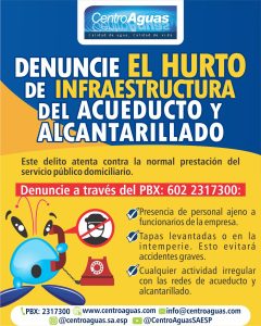 Imagen invitando a denunciar el hurto de infraestructura