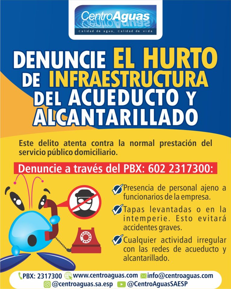 Imagen invitando a denunciar el hurto de infraestructura