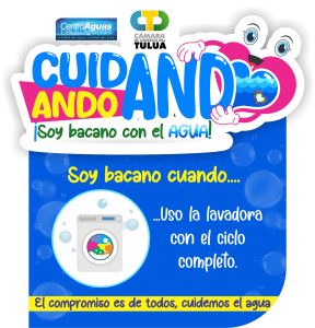 imagen invitando a usar la lavadora con el ciclo completo, para cuidar el agua