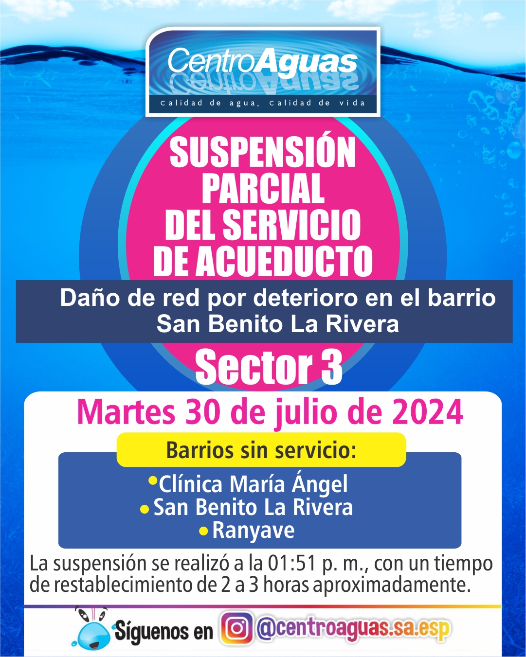 Diseño suspensión del servicio