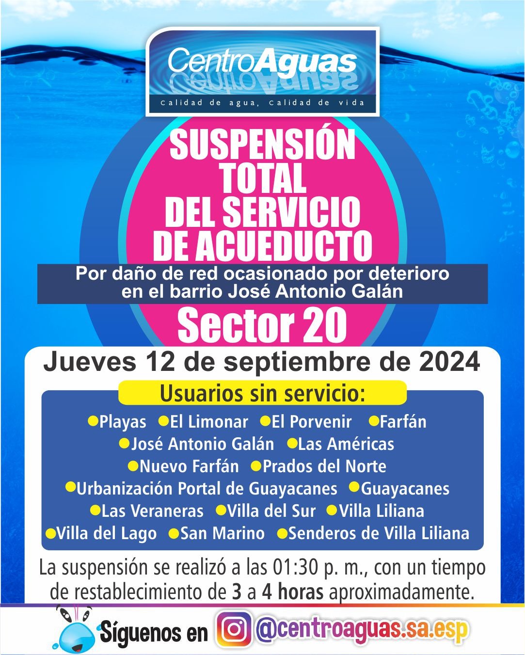 Diseño suspensión del servicio