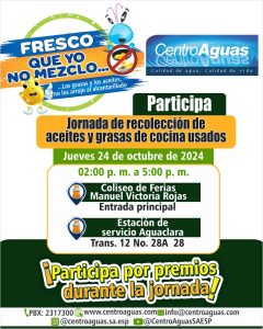 Jornada de recolección de aceite de cocina usado el 24 de octubre de 2024