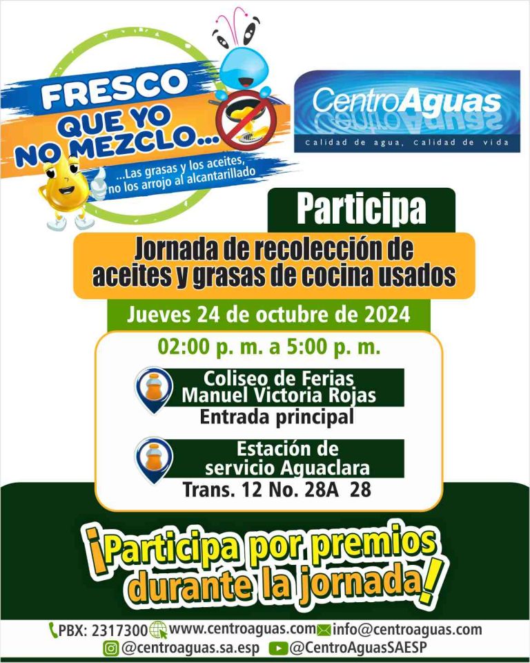 Jornada de recolección de aceite de cocina usado el 24 de octubre de 2024