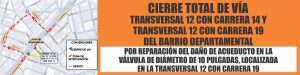 CENTROAGUAS cerrará vía por reparación de válvula en la Transversal 12 con carrera 19