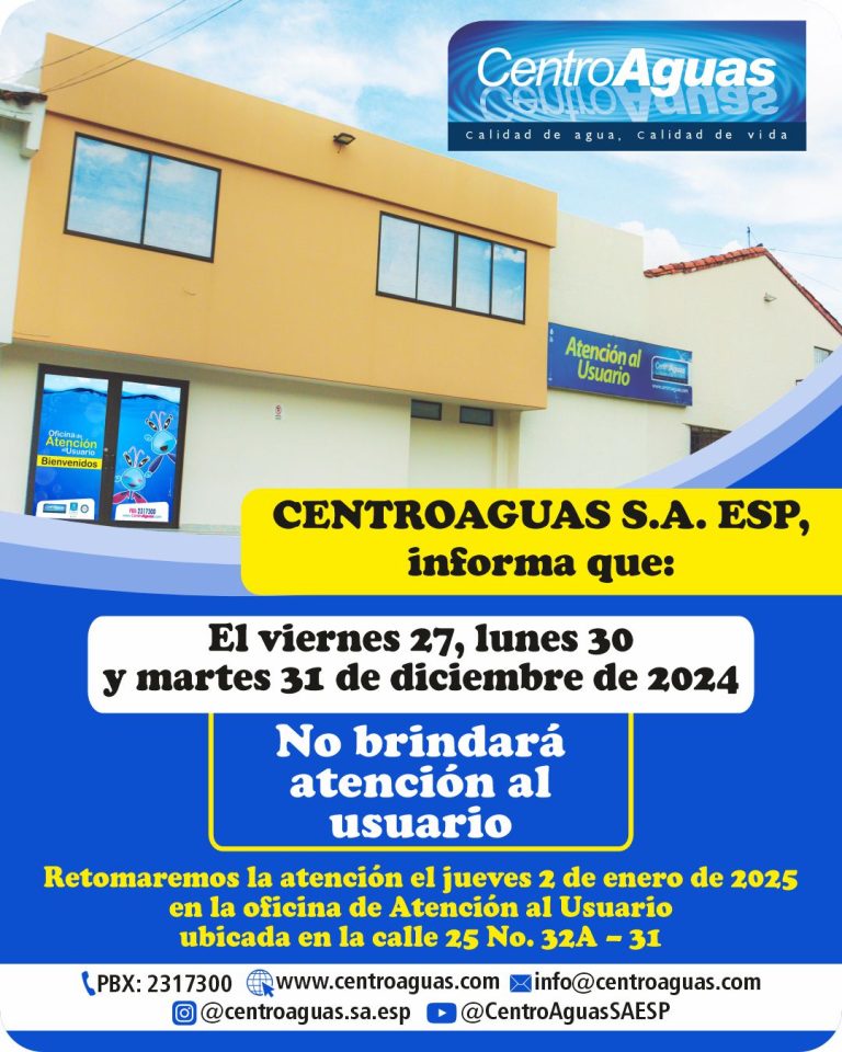 Jornada de atención los días 27, 30 y 31 de diciembre de 2024