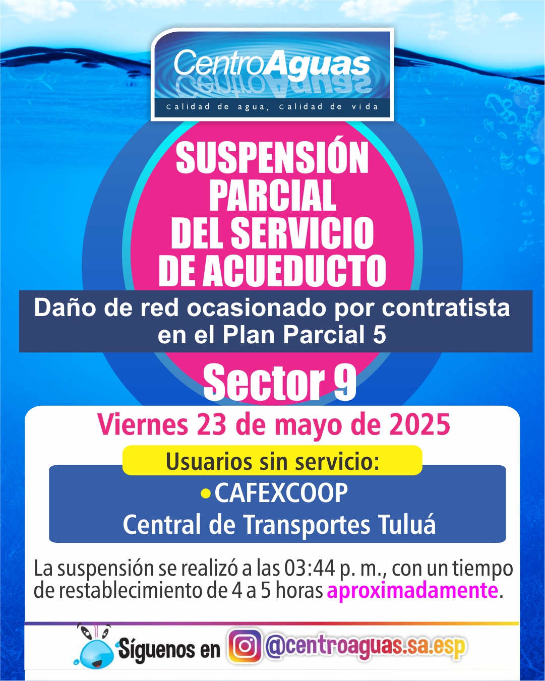 Diseño suspensión del servicio