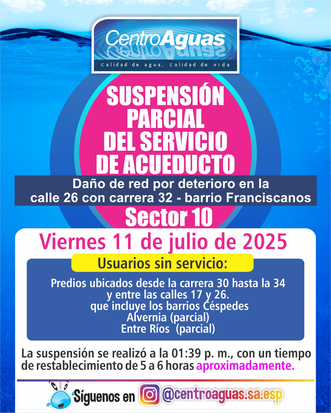 Diseño suspensión del servicio