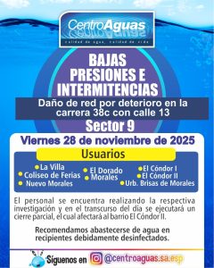 Bajas presiones e intermitencias en el sector 9