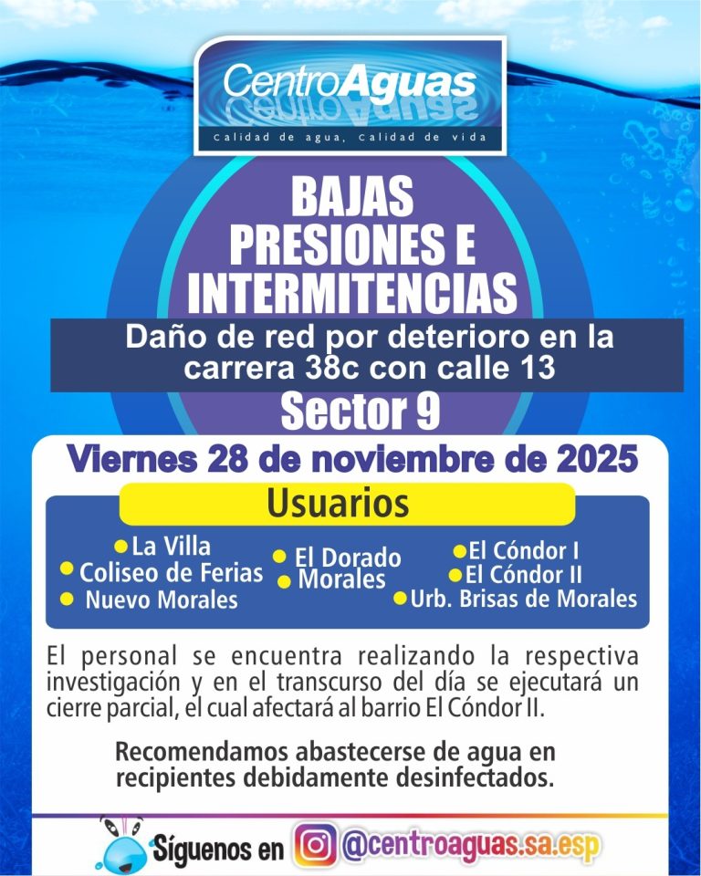 Bajas presiones e intermitencias en el sector 9