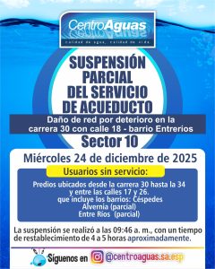 Diseño de suspensión del servicio de acueducto