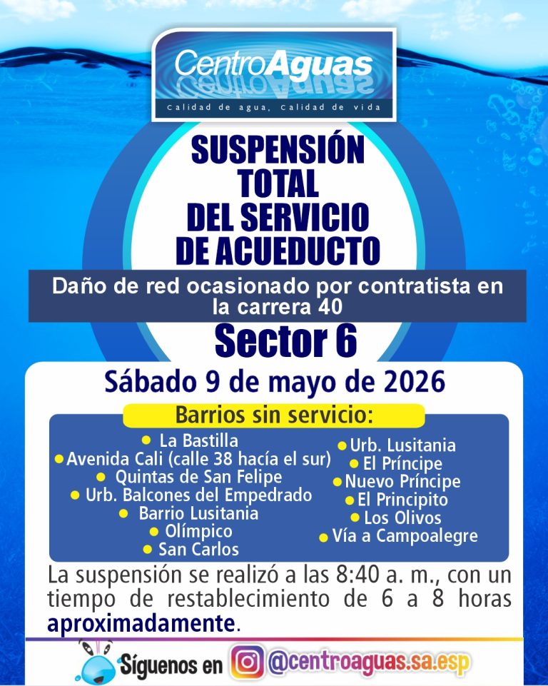Diseño de suspensión del servicio de acueducto