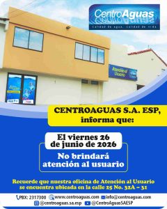Jornada de atención viernes 26 de junio de 2026